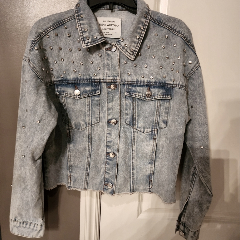 BLING CROPPED JEAN JACKET